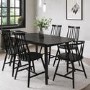 Set of 2 Black Wooden Spindle Dining Chairs - Cami