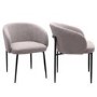 Set of 2 Taupe Boucle Upholstered Dining Chairs - Cora