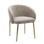 Set of 2 Mink Upholstered Dining Chairs with Brass Legs - Cora