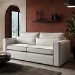 Cream Fabric 2 Seater Sofa with Black Contrast Piping - Coco