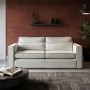 Cream Fabric 2 Seater Sofa with Black Contrast Piping - Coco