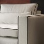 Cream Fabric 2 Seater Sofa with Black Contrast Piping - Coco