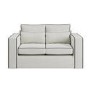 Cream Fabric 2 Seater Sofa with Black Contrast Piping - Coco