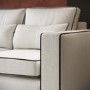 Cream Fabric 3 Seater Sofa with Black Contrast Piping - Coco