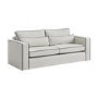 Cream Fabric 3 Seater Sofa with Black Contrast Piping - Coco