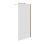 Walk In Shower 800mm Brushed Brass Frameless with Wall Support Bar - Corvus