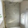 Walk In Shower 800mm Brushed Brass Frameless with Wall Support Bar - Corvus