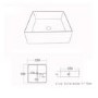 White Square Countertop Basin 350mm - Corey