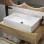 White Rectangular Countertop Basin 605mm - Corey