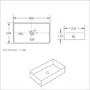 White Rectangular Countertop Basin 605mm - Corey