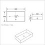 White Rectangular Countertop Basin 800mm - Corey