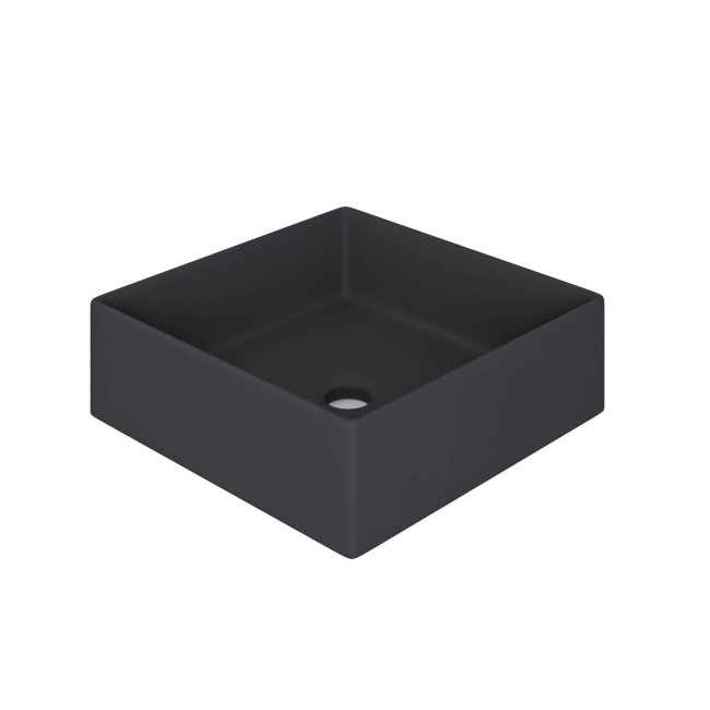 Matt Black Square Countertop Basin 350mm - Corey