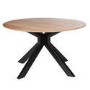 Small Light Oak Drop Leaf Space Saving Round Extendable Dining Table - Seats 2 - 4 - Carson