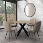 Small Light Oak Drop Leaf Space Saving Round Extendable Dining Table - Seats 2 - 4 - Carson