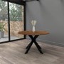 Small Walnut Drop Leaf Space Saving Round Extendable Dining Table - Seats 2 - 4 - Carson