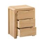 Curved Oak Modern 3 Drawer Bedside Table - Julian Bowen