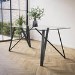 Glass Top Dining Table with Black Metal Legs - Seats 6 - Dax