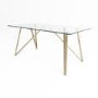 Glass Top Dining Table with Gold Legs - Seats 6 - Dax