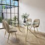 Glass Top Dining Table with Gold Legs - Seats 6 - Dax