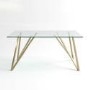 Glass Top Dining Table with Gold Legs - Seats 6 - Dax