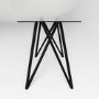 Small Glass Breakfast Bar Table with Black Metal Legs - Seats 2 - Dax