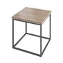 Square Beige Travertine Effect Side Table  - Demi