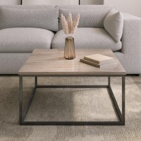 Square Beige Travertine Effect Coffee Table - Demi