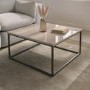 Square Beige Travertine Effect Coffee Table - Demi