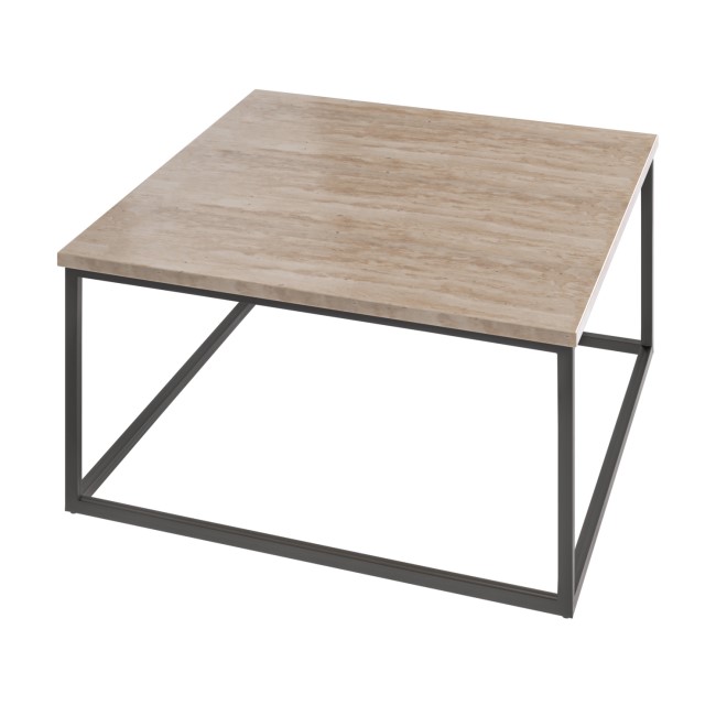 Square Beige Travertine Effect Coffee Table - Demi