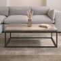 Rectangular Beige Travertine Effect Coffee Table - Demi