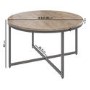 Round Beige Travertine Effect Coffee Table - Demi