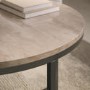 Round Beige Travertine Effect Coffee Table - Demi