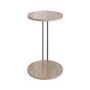 Round Beige Travertine Effect Sofa Table - Demi