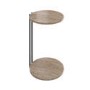 Round Beige Travertine Effect Sofa Table - Demi