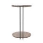 Round Beige Travertine Effect Sofa Table - Demi