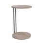 Round Beige Travertine Effect Sofa Table - Demi