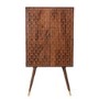 Tall Solid Mango Wood Drinks Cabinet with Wine Rack - Dejan