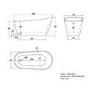 Freestanding Single Ended Slipper Bath 1525 x 740mm - Design