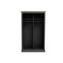 Dark Grey and Oak 2 Door Sliding Mirrored Wardrobe - Devon - LPD