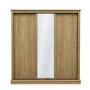 Oak 3 Door Sliding Mirrored Wardrobe - Devon - LPD