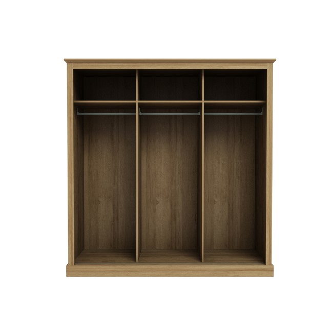 Oak 3 Door Sliding Mirrored Wardrobe - Devon - LPD