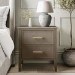 Wide Dark Wood 2-Drawer Bedside Table - Delilah