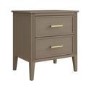 Wide Dark Wood 2-Drawer Bedside Table - Delilah