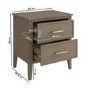 Wide Dark Wood 2-Drawer Bedside Table - Delilah