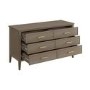 Wide Dark Wood Chest Of 6 Drawers - Delilah