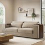 Beige Velvet 3 Seater Sofa with Side Tables - Elias