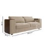 Beige Velvet 3 Seater Sofa with Side Tables - Elias