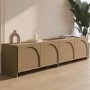 Large Oak TV Stand with Storage and Arch Detail - TV's up to 75" -  Ellie