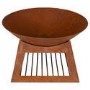 electriQ Round Rust Effect Wood Burning Outdoor Garden Fire Pit