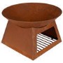 electriQ Round Rust Effect Wood Burning Outdoor Garden Fire Pit